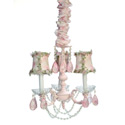 3 Arm Light Pink Floral Chandelier