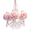 5 Arm Pink Rose Chandelier