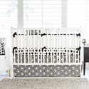 Personalized Black Swiss Cross Crib Bedding