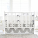 Personalized Gray Swiss Cross Crib Bedding Set