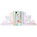 Vintage Pink Scroll Bookends