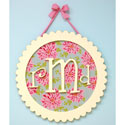 Round Scalloped Monogram Plaque