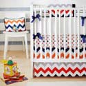 Personalized Zig Zag Baby Crib Bedding in Rugby