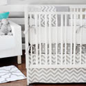 Personalized Zig Zag Baby Crib Bedding in Gray