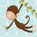 Hanging Monkey Stretched Art
