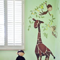 Giraffe & Monkey Wall Decal