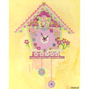 Koo Koo Yellow Bird Canvas Clock