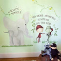 Elephant and Monkey Trio Wall Decals