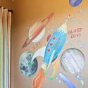 Retro Rocket Wall Decal