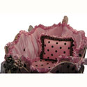 Silk Polka Pink & Chocolate Cradle Bedding