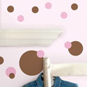 Pink and Brown Dots Wall Decal