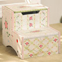 Pink Crackle Finish Storage Step Stool