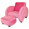 Velour Mod Chair with Ottoman