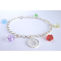 Swarovski Flower Crystal Initial Bracelet