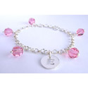 Pink Swarovski Crystal Initial Bracelet