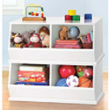 White and Pastel Stackable Storage Bins