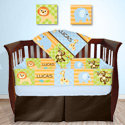 Personalized Animal Safari Crib Bedding