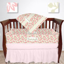 Personalized Shabby Chic Floral Crib Bedding