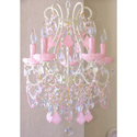 Opal Crystal 5 Light Beaded Chandelier