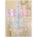 Pink Tulle 6 Light Chandelier