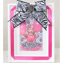 Zebra Bow Picture Frame