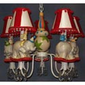 Whimsical Circus 5 Arm Chandelier