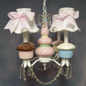 Frosted Cupcake 4 Arm Chandelier