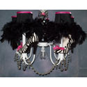 Sassy Zebra Heels 5 Arm Chandelier
