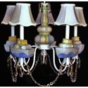 Yellow 'n Blue Nautical 5 Arm Chandelier