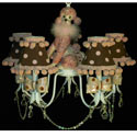 Poodle 'n Polka Dots 5 Arm Chandelier