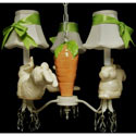 Bunny's Carrot Garden 3 Arm Chandelier