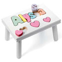Personalized Heart Puzzle Stool
