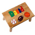 Personalized Sports Puzzle Stool