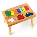 Personalized Transportation Puzzle Stool