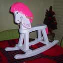 Personalized Bright Pink Rocking Horse