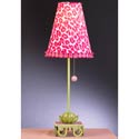 Pink and Green Leopard Waterlily Stick Lamp