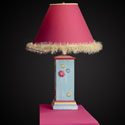 Multi Colored Square Column Lamp with Flowers