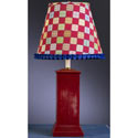 Aged Red Square Column Lamp