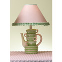 Pink and Green Stacked Teacups Lamp