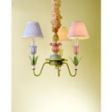 Pink, Blue and Yellow Tulip Chandelier