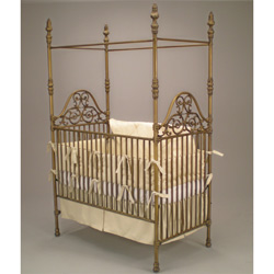 antique iron baby bed
