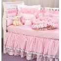 Checker & Pink Celeste Crib Bedding