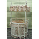 French Toile Round Crib Bedding