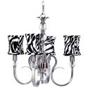 Zebra Hampton 4 Arm Chandelier