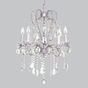 5 Arm Lavender Whimsical Beaded Chandelier