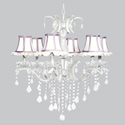 White & Lavender Ruffled Glitz Chandelier