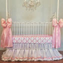 Avory Silk Bumperless Crib Bedding Set