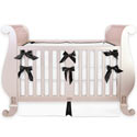 Black White Silk Crib Bedding Set