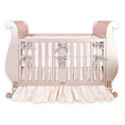 Custom Silk Crib Bedding With Ruffled Skirt