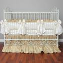 Cream Silk Crib Bedding